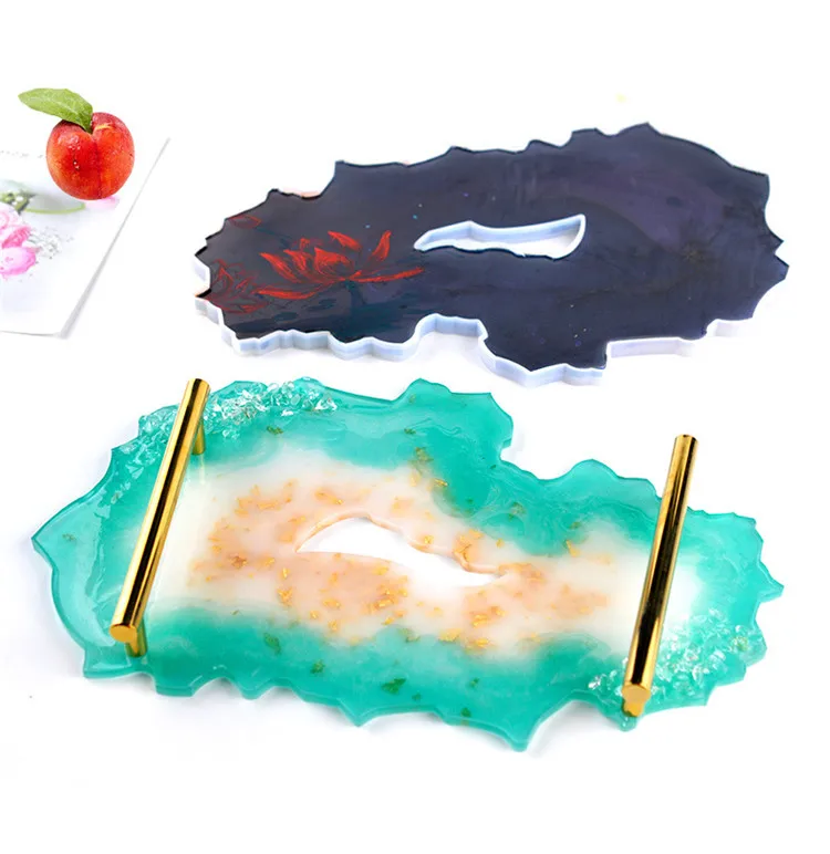 Amazon Hot Sale Epoxy Resin Mold Irregular Tray Mold Large Silicone Mold for DIY Resin Tray Decoration Craft