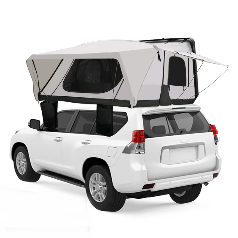 2022 New Outdoor camping pop up foldable hard shell vehicle open car roof top tent box hardtop rooftop tent