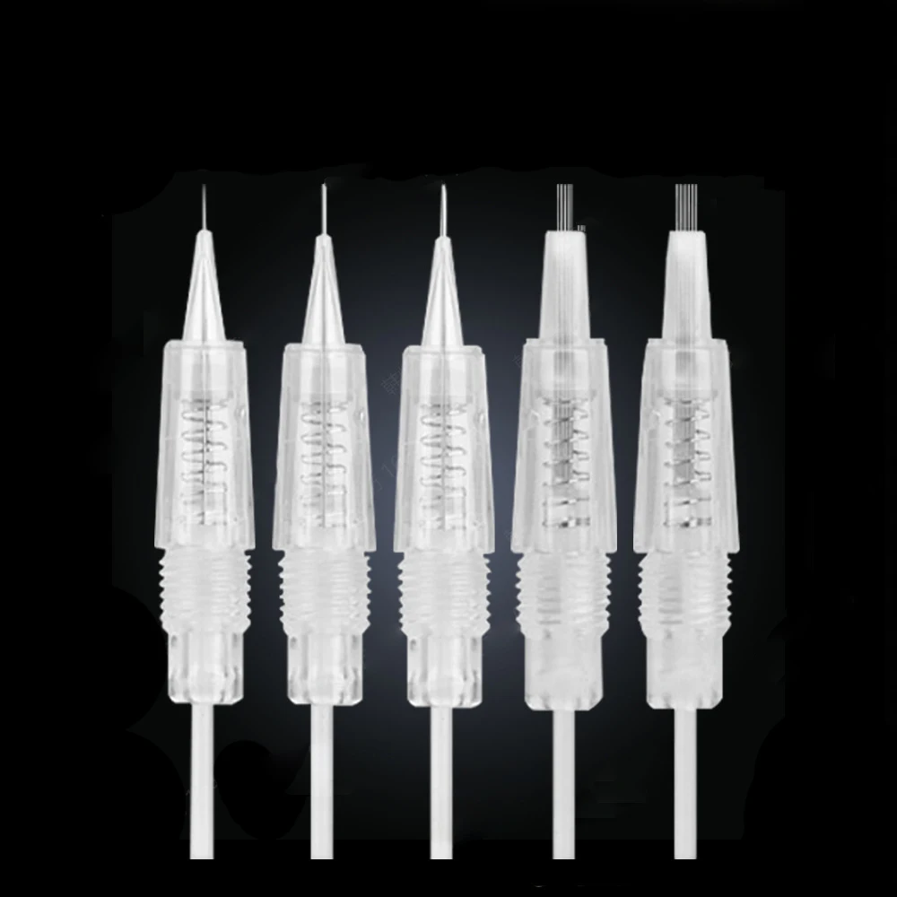OEM Nano Sterile Eyebrows Lip Microblading Cartridge Needle Plastic White Permanent Makeup Machine Tattoo Needle 10pcs/box TY075