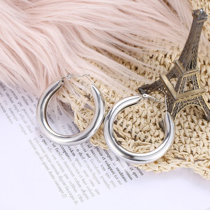 Gold Hoop Earring Custom Silver Gold Statement Cuff Earrings Big Hoop Earrings