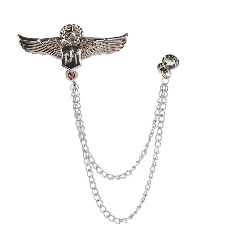 Wholesale price safety pin cute broches pins brooches jewelry custom lapel pin with chain