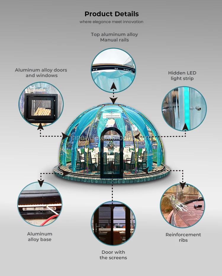 2.6M To 6M SizeFull House winter swimming pool Garden event commercial Igloo Round Dome House tent