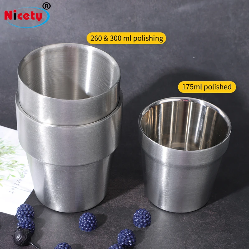 Best Selling Korean Style Stainless Steel Double Wall Tea Cup Wine Cup Metal Water Bottle Beer Tumbler For BBQ Hiking Camping