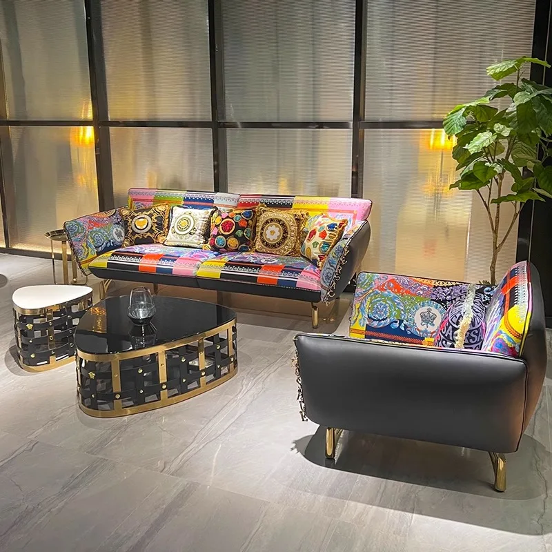 Furnistyle Hot Sale Popular New Design Versaces Rhapsdy Sofa Luxury Modern Sofa Set Furniture Living Room Luxury Sofa