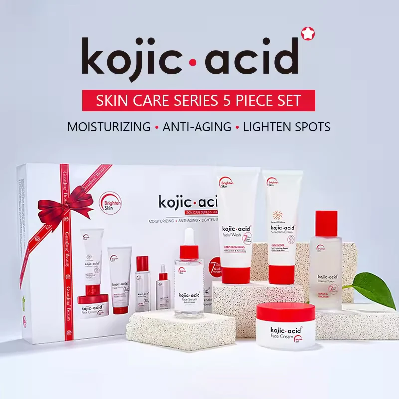 OEM ODM Kojic Acid 7 дней оптовая продажа набор для отбеливания кожи крем осветления темных пятен уход за кожей подарочный женщин