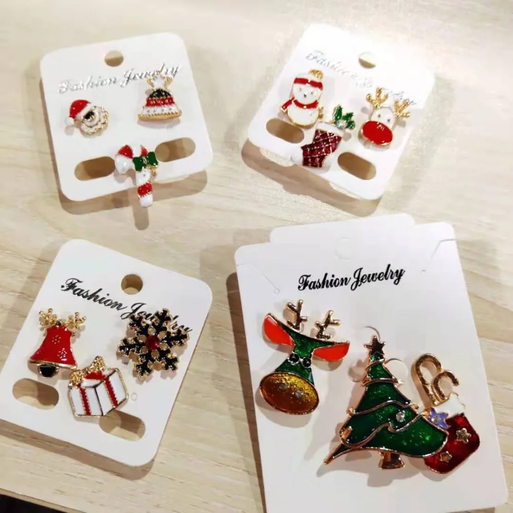 Merry Christmas Brooches Christmas Socks Christmas Tree Elk Enamel Badge Small Brooch Women Fashion Party Jewelry Gifts