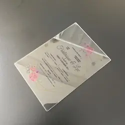 Wholesale Customized printing luxury Elegant Unique Real Foil acrylic invitations wedding invitation card for invit