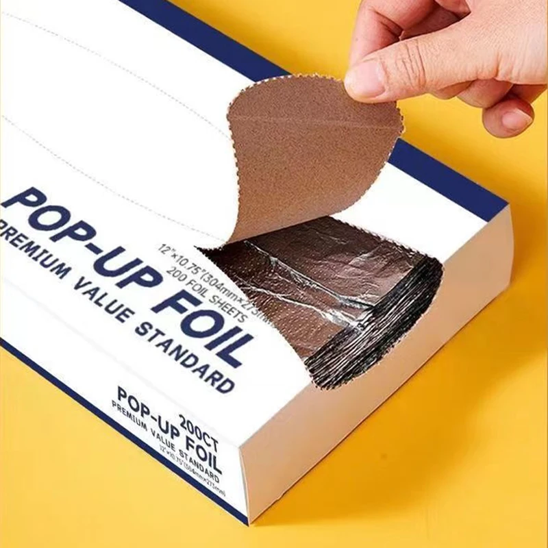 High Quality Wholesale 10.6*9inch Rectangular Shape Colour Printing Aluminum Foil Wrapping Paper Sheet Pop up Household Tin Foil