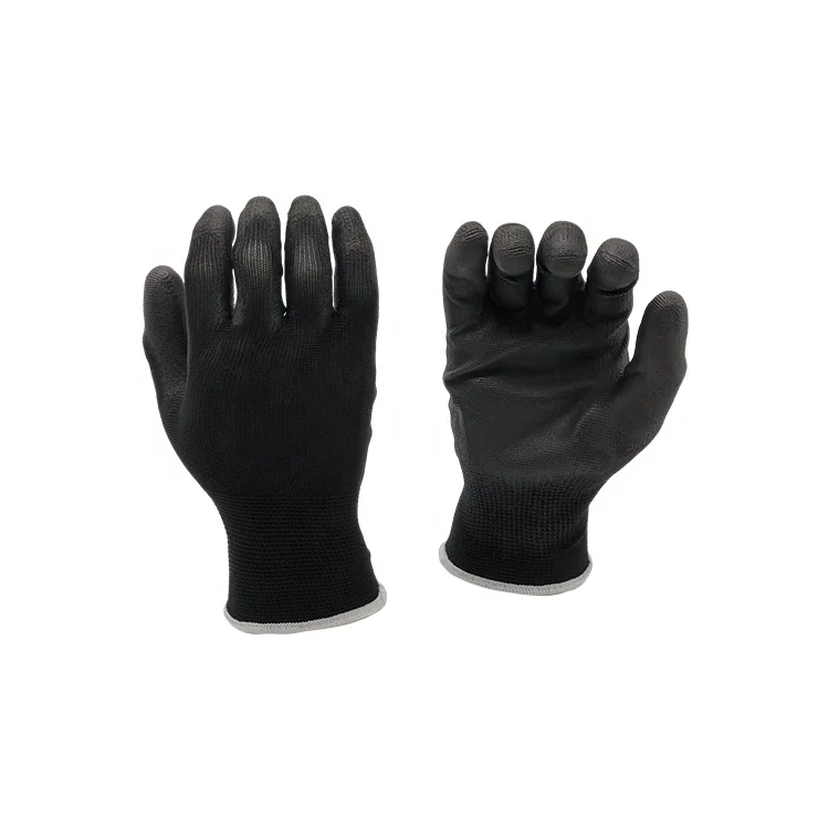 Cheap High Quality Waterproof Anti-slip PU Coating Polyester Lining Safety Work Garden Gloves