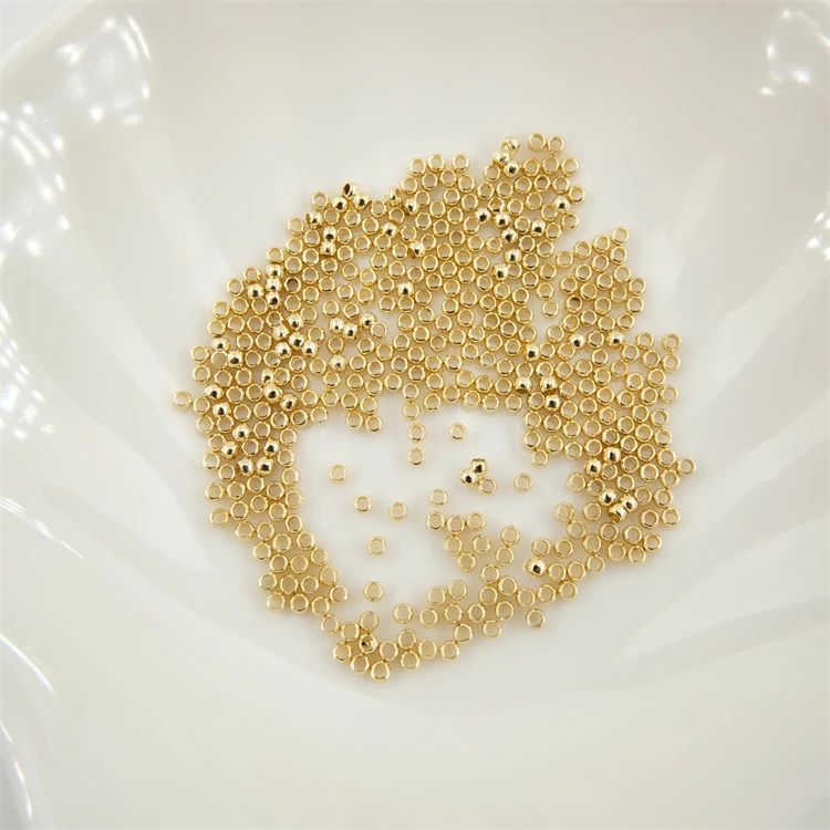 14k gold plate clip beads jewellery crimps and finding bead gold filled crimp beads End clasps