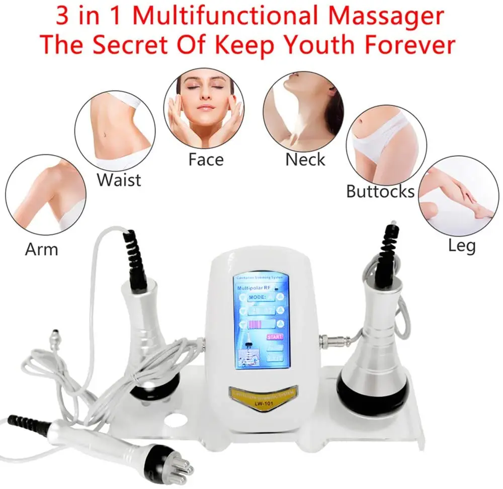 Factory price 3 In 1 Ultrasonic Rf Fat Loss Body Slimming Vacuum Cavitation System 40k Cavitation Machine