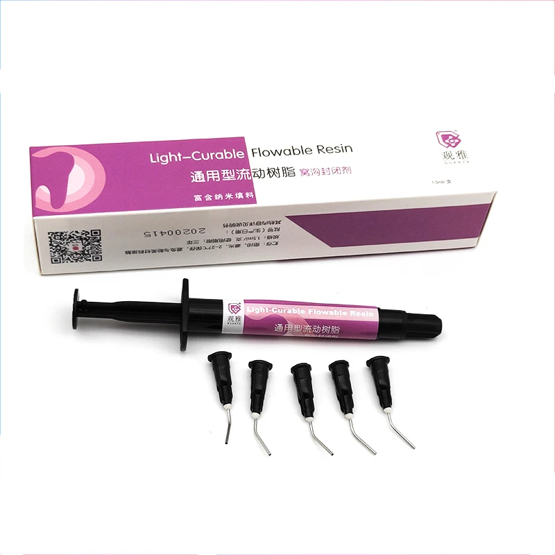 Dental composite resin rich in nano fillers light-curable flowable resin