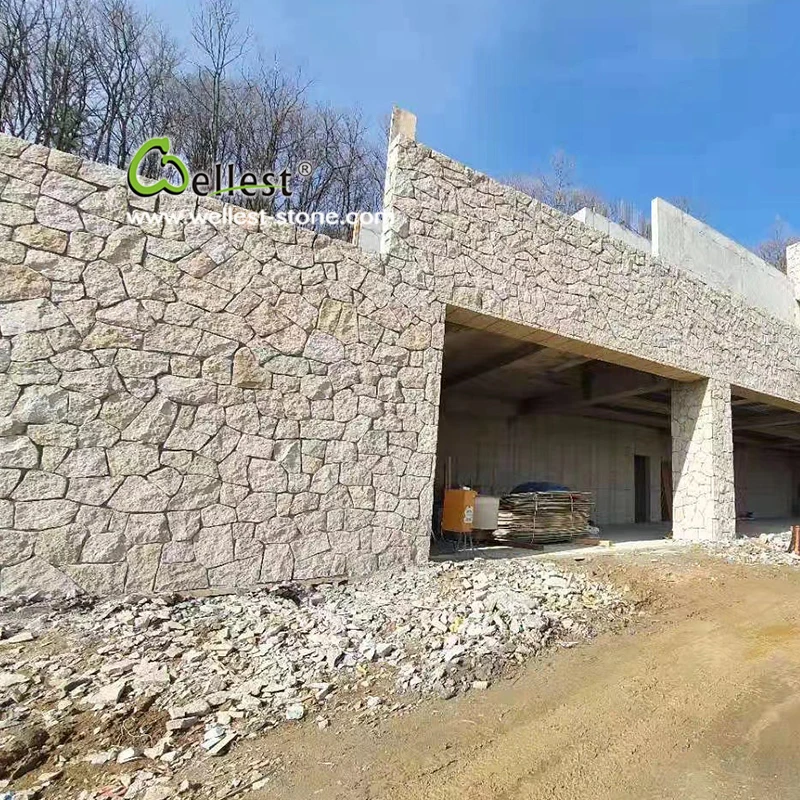 Sunset Rustic Yellow Beige Granite in Loose Stone for House Exterior Dry Wall Cladding