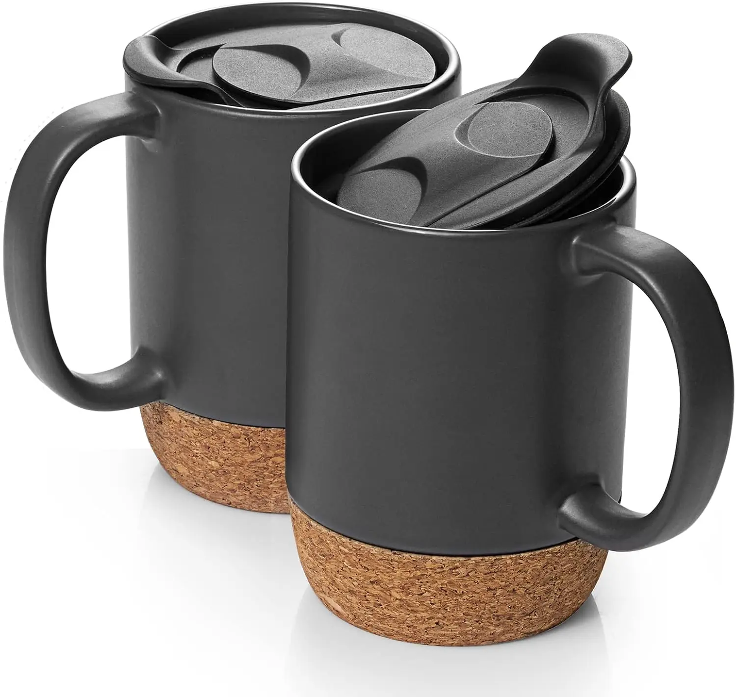 11 oz Ceramic Chocolate Milk Mug Novelty Tea Porcelain Coffee Cup with Cork Bottom and Spill Proof Lid Office Christmas Gifts