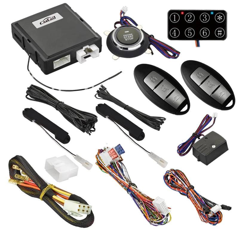 PKE Keyless Entry Push Button Engine Start Stop Remote Starter PKE Car Alarm  with  remote for Nissan