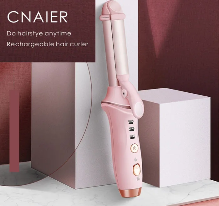 New Design USB Charging 2-1 Fast Heated mini Hair Curler Straightener Electric Portable Multifunction Fashion Hair Styling