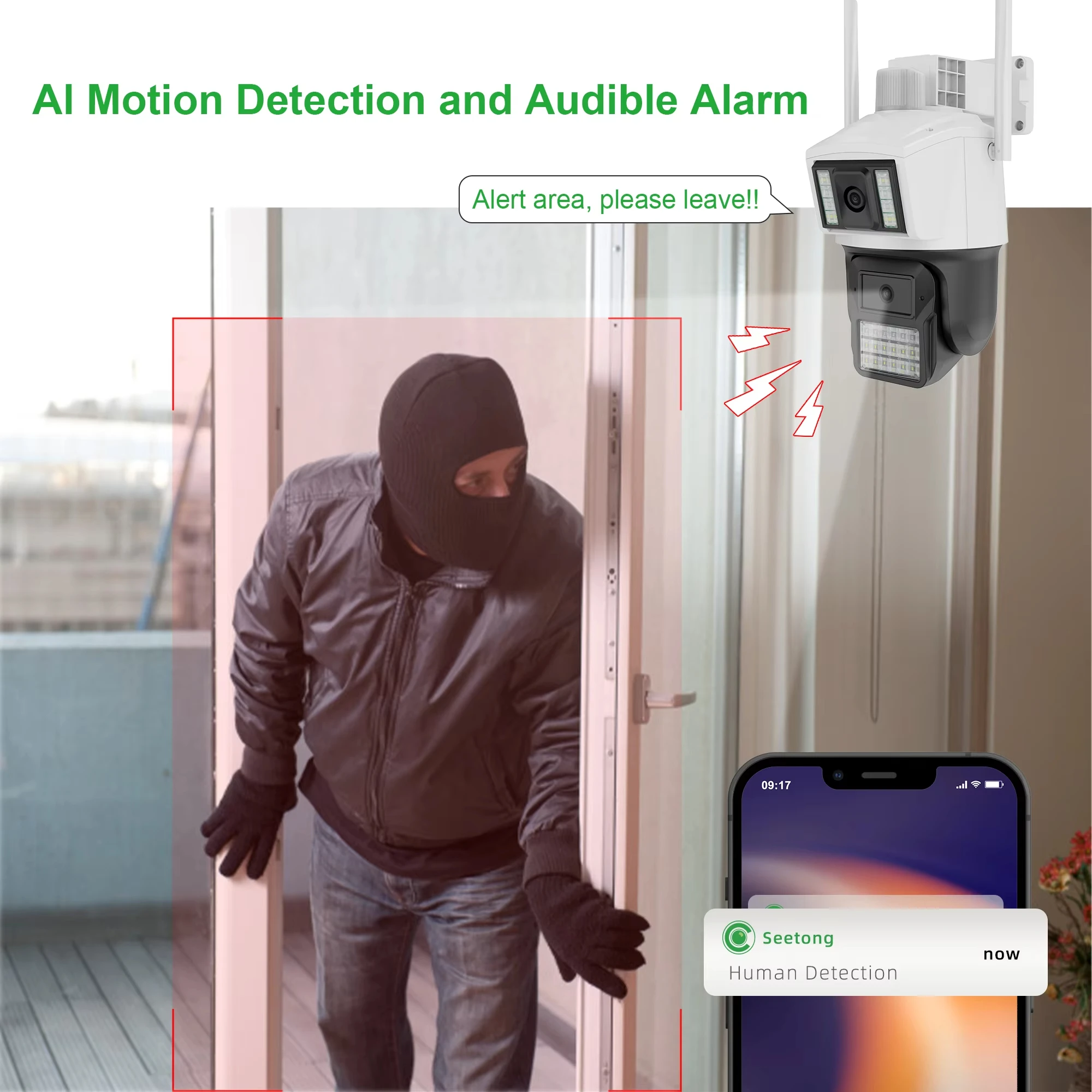 Hd Zoom беспроводной Wi-Fi купольная сетевая камера 8 МП двустороннее аудио умный дом Ai автоматическое отслеживание двойной объектив PTZ-камера безопасности