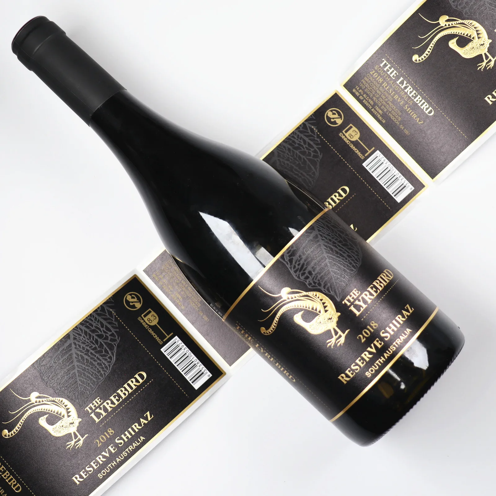 Custom Printing Embossed Brand Logo Gold Foil Private Sweet Red Wine Bottle Label Sticker