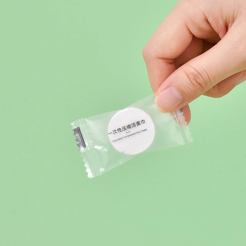Oem Hot Sale Wholesale Price Disposable Cotton Compressed Portable Travel Face Towel Cleaning  Pressed Face Clean Towel