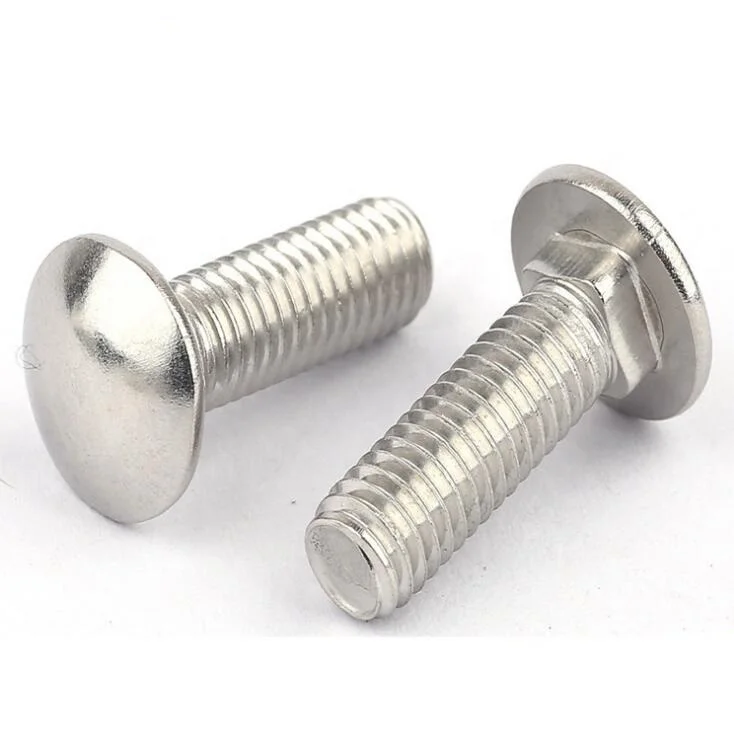 China Factory DIN603  Stainless Full Thread Half Thread Round Head Square Neck Carriage Bolt Mushroom Head Carriage Screw