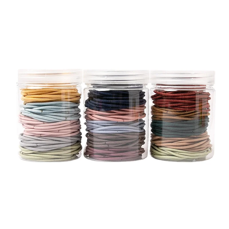 2021 New Internet Celebrity 100PCS Simple Hair Accessories Thin Rope Multi-layer Gradient Color Rubber Band