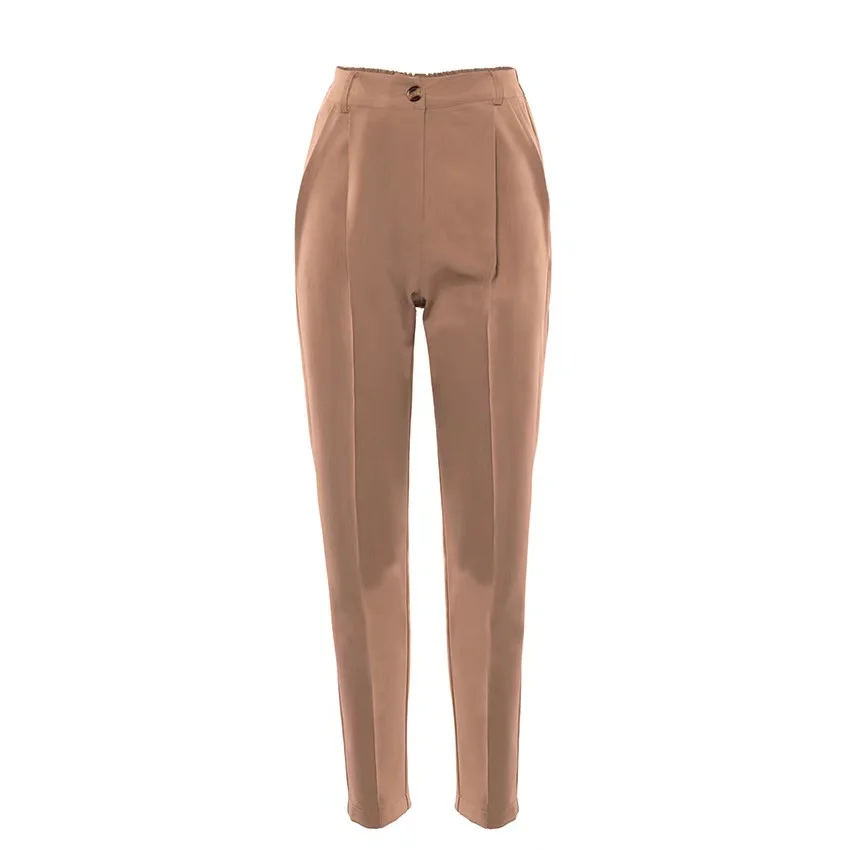 
Autumn and winter 2021 new high waist casual quarter pants 