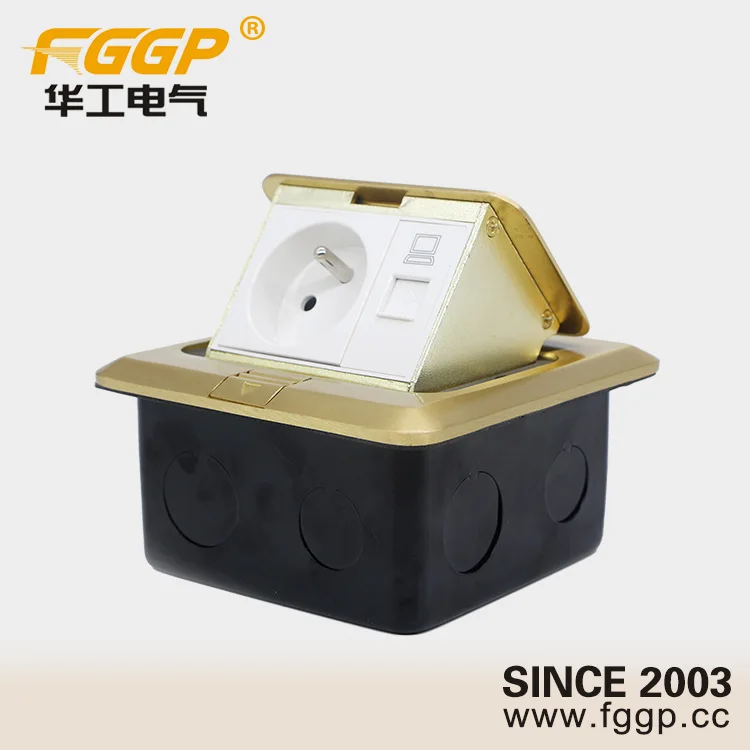 
SAA GCC CE RoHs TUV 16a 250v french floor mounted pop-up type floor socket outlet 