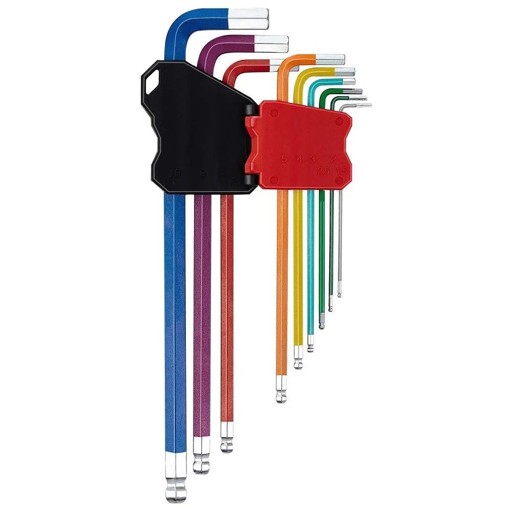 9PC 13PC Crafted Hex Key Set with Color Coded Sleeves Metric and Standard Allen Key Set Hex Key with Ball End