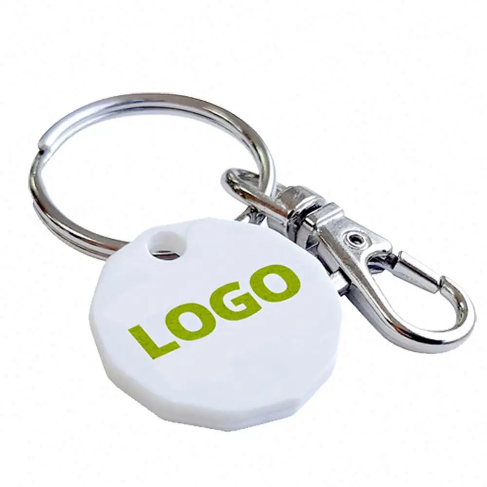 Custom logo Sublimation metal key supermarket shopping cart chips token canada uk trolley coin keychain for shopping carts