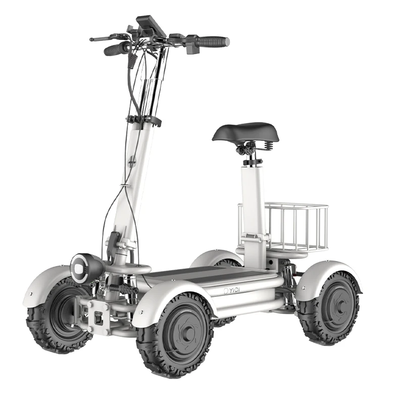 Foldable Scooter Bike 1000W 4 Wheel Beach Tire High Speed 40km/h Four Wheel Folding Beach Electric Scooter