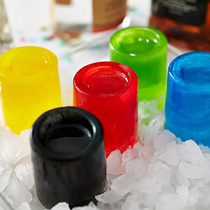 Wholesale Handmade 8 cavity nonstick Ice Silicone Round Shot Glass Silicone Ice Cube  Mold