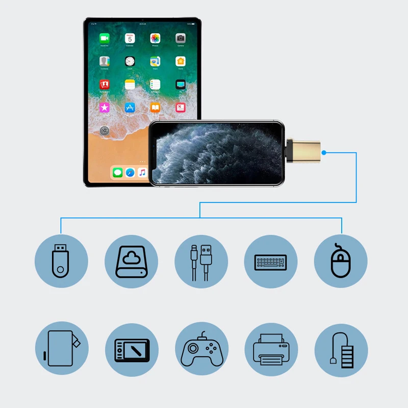 Оптовая продажа OTG переходник с USB на 8-контактный разъем Lightning для