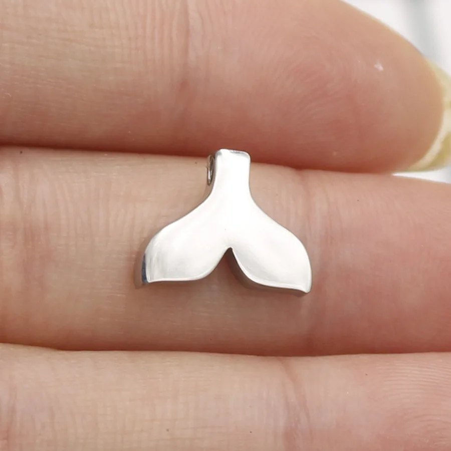 Wholesale Stainless Steel Beaded  Heart Shape Charms Unicorn Star Moon Crown Music Note Horseshoe Fish Tail  for Jewelry Making