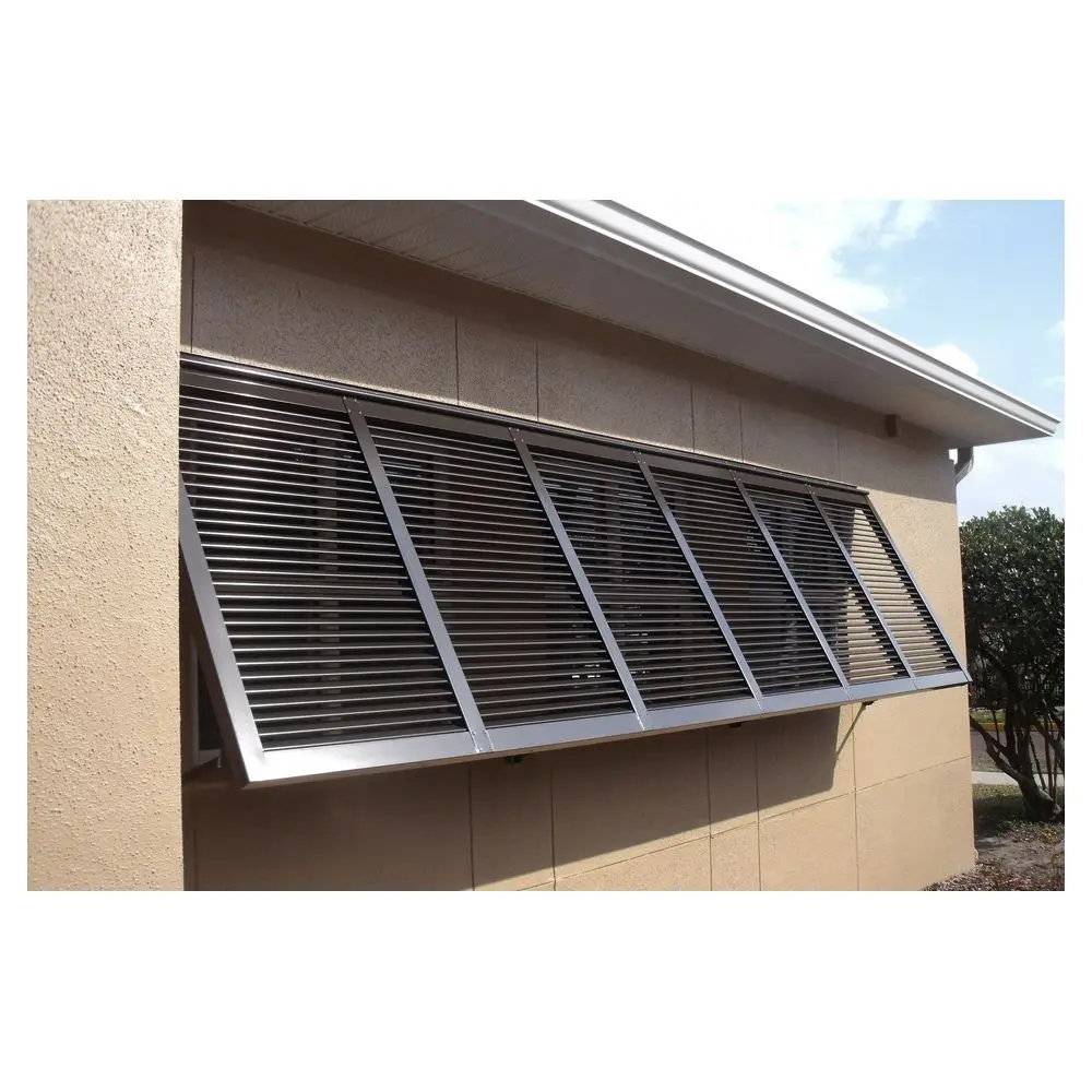 Prima Commercial Exterior Bahama Shutter Windows Customized Exterior Aluminium Louver Wood Shutter Windows