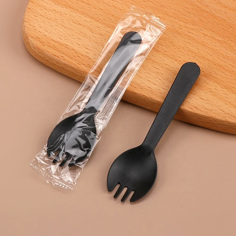 Disposable dessert ice cream ice cream fork spork yogurt pudding spoons creative plastic spoon
