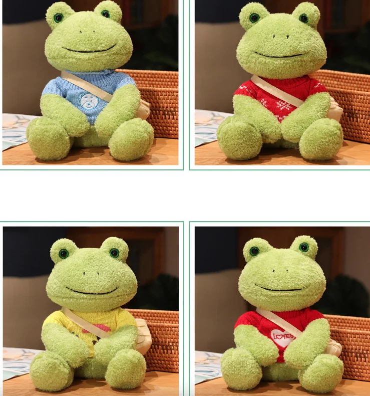 Smile Frog Plush toy Personalized Baby Stuffed Animals Plush Frog Soft Toys Custom Big Frog Plush Doll
