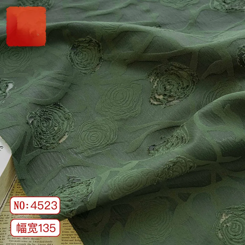 Яркая итальянская дизайнерская модная позиция цветок металлическая жаккардовая ткань