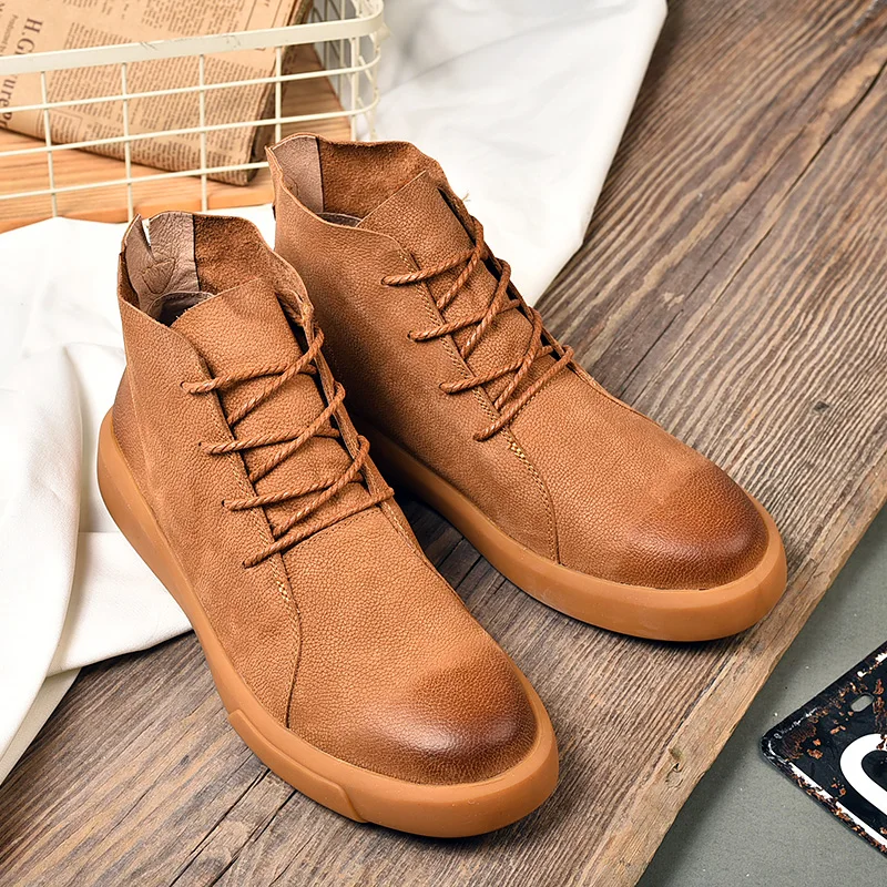 2020 Fashion Mens Casual Shoes For Men Dr Martins boots Brown Nice Ankle Shoes Man Oxfords Spring Boot