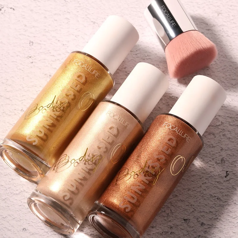 
FOCALLURE 2019 New Fashion Wholesale Glitter Body Highlighter Oil for Summer Use 