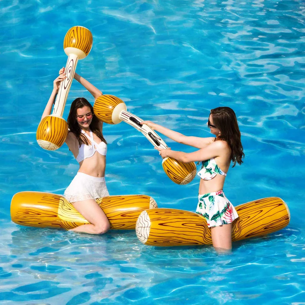 Inflatable Floating Water Toys Aerated Battle Logs Pool Party Play Boat Raft Collision Water Game Swimming Floating Row Seat