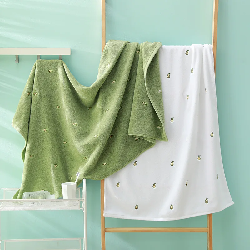 Extra Thick 100% Cotton Highly Absorbent Embroidered Hotel Bath Beach Towels 2 In 1 Bath Towel Set