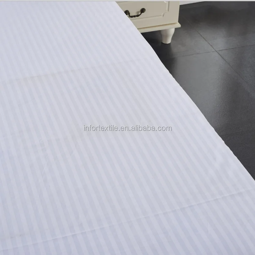 Хлопчатобумажная ткань для постельного белья для отеля с белыми Сатиновыми полосками