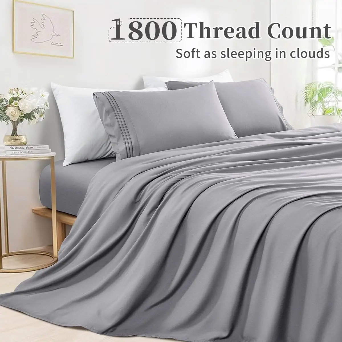 Cloudland Bamboo Bed Sheets Percale Bamboo Comfortable 100% Organic Bedding Set Wholesale Luxury Bamboo Sheets