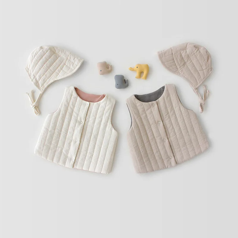 
Autumn Winter Cute Comfortable White Baby Vest Sets 