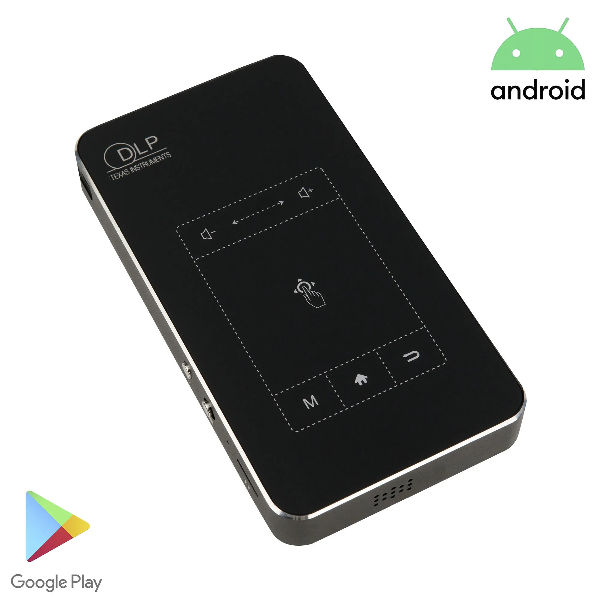  Hotack модный карманный цифровой мини-проектор Android 9 видео 4K DLP с сенсорным WIFI Bluetooth и батареей 5000