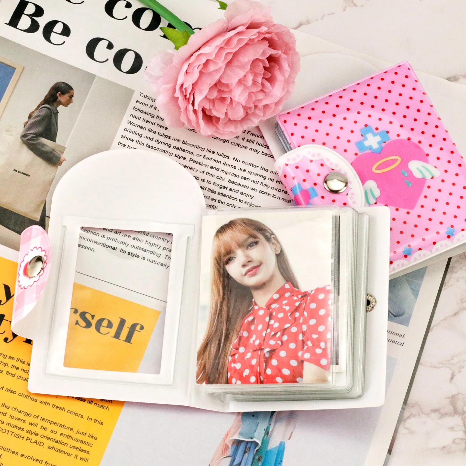 Custom kpop photo card holder book 3 Inch mini album with keychain for instax mini film