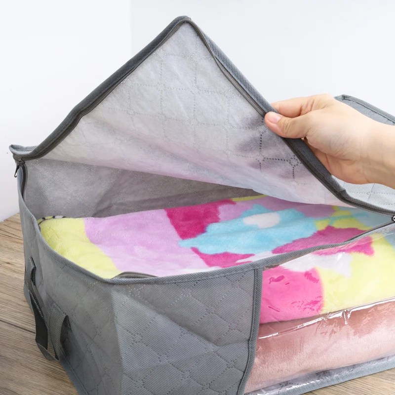 Wholesale Non Woven Folding Large Capacity Storage Bag Quilt Blanket Clothes Wardrobe Collapsible Fabric storage boxes & bins
