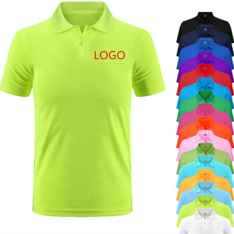 Мужская рубашка-поло из 100% полиэстера, рубашка-поло для гольфа, футболка-поло без рисунка, Простая рубашка с индивидуальным логотипом