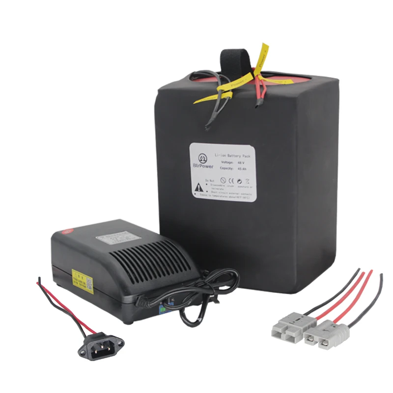 
48V Ebike Battery 45Ah Lithium Ion Li-ion Battery with 50A BMS and 5A Fast Charger for 500W-2000W Motor 