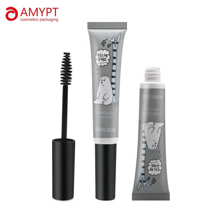 mascara cosmetic tube with eyelash brush